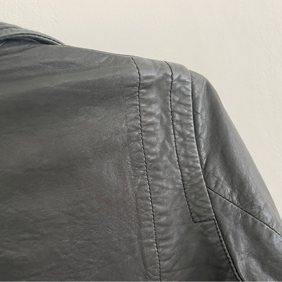 Madewell The Washed Leather Motorcycle Jacket in Black Size Large - Picture 10 of 13